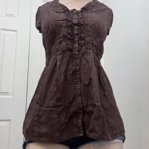 brown babydoll top